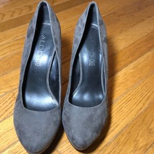 Aldo gray studded heels